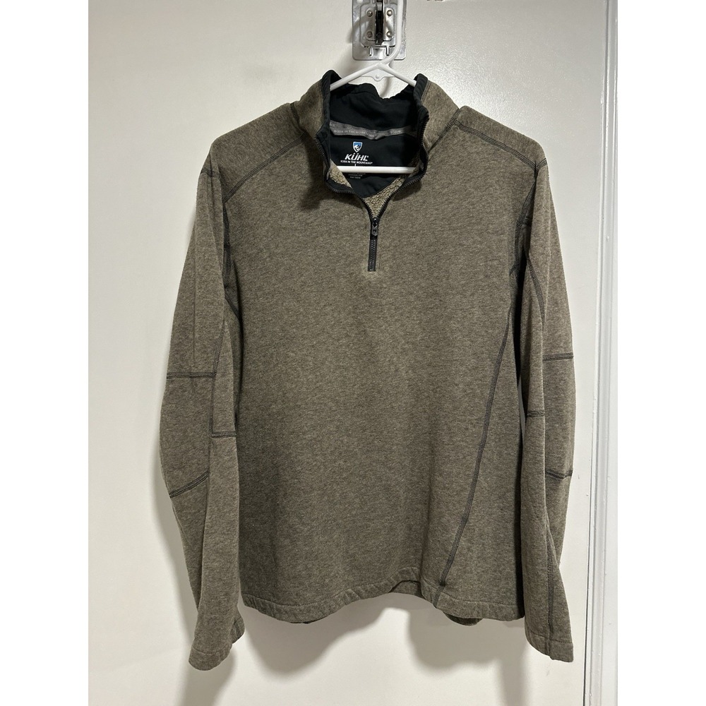 Kuhl Gorpcore Kashmira Performance Fleece 1/4 Zip Pullover Sz:L Brown Outdoor